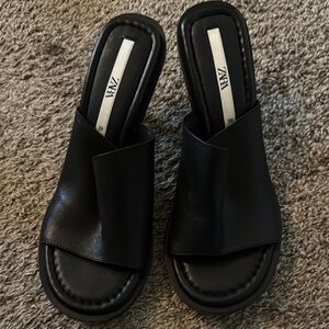 Zara Black Women's Slide Sandals